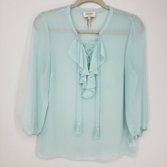 Laundry by Shelli Segal Ruffle Trim Top - Picture 1 of 7